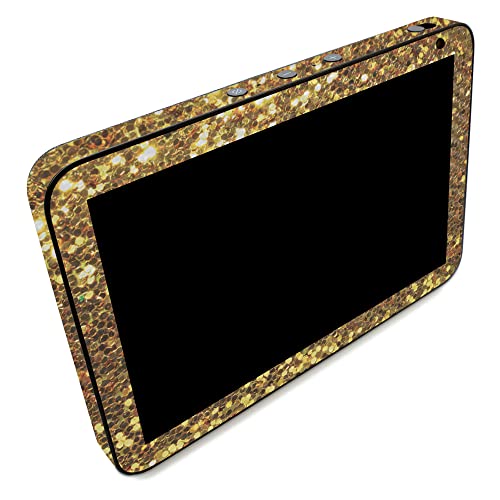 Image of MightySkins Carbon Fiber Skin Compatible with Amazon Echo Show 8 (Gen 2) - Gold Dazzle | Protective, Durable Textured Carbon Fiber Finish | Easy to Apply | Made in The USA