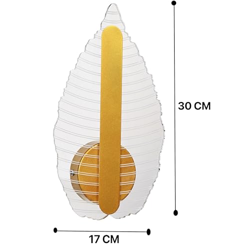 Image of Groeien Pack of 2 | Leaf Glow Modern LED Wall Lamp | Golden Decorative Wall Light for Living Room, Bedroom & Hall | Artistic Leaf Design Wall Fixture for Home Decor(VeinLeaf Glow, 2)