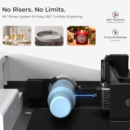 Image of TOOCAA NOVA 20W Smart Laser Engraver, 5MP AI Camera Positioning, Auto Focus, 360 Rotary Kit /Air Assist, AI Material Recognition, Laser Engraving Machine for Tumblers Wood Acrylic Metal Jewelry