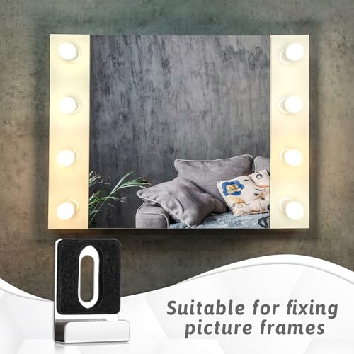 Image of Piriuuo 8 Pcs Metal Mirror Holder Kit, Mirror Holder Clips Stainless Steel Mirror Mounting Hardware Heavy Duty Mirror Mounting Clips with Screws for Mirrors and Billboard (Silver)