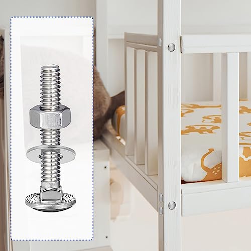Image of Zonon 25 Sets 1 /4-20 x 1-1 /2 inch Stainless Steel Carriage Bolts and Nuts Kit Round Head Square Neck Carriage Bolts Screws and Hex Nuts and Flat Washers, Stainless 18-8 Full Thread Coverage (Silver)
