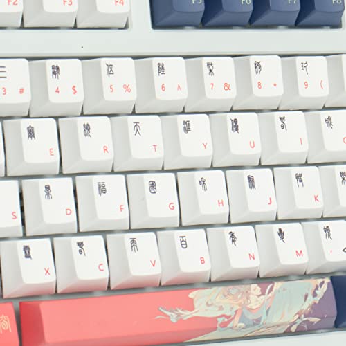 108 Layout Keycaps 127 Keys PBT Cherry Profile Personality Keycap Set for ...
