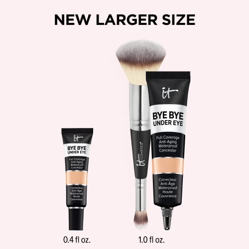 It Cosmetics Makeup Set - Includes Supersize Bye Bye Under Eye Concealer (14.5 Light) + Heavenly Luxe Complexion Perfection Concealer Brush (1 Fl Oz) - With Collagen, Hyaluronic Acid & Antioxidants #TOP1