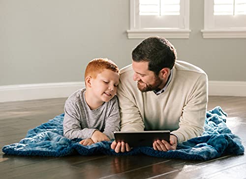 Chanasya Wolf Faux Fur Throw Blanket - Soft, Fuzzy Sherpa & Minky Throw Blanket - For Bed Or Couch - 50" X 65” - Blue #TOP2