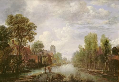 Cuadro pintura murales paisaje canal para decorar un salón acogedor