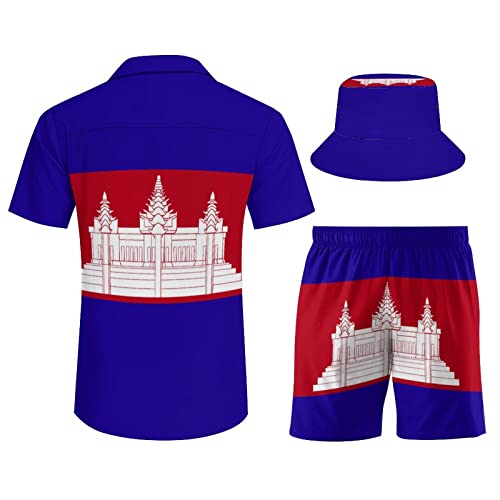 Adugen Origei Summer Combo Men's Two Piece Matching Sets Jamaica Fisherman's Hat Beach Suit Button-Up Shirt Hawaiian Shirt2