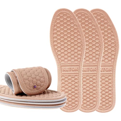 Image of 3 Pairs Super-Soft Shoe Insoles Inserts, Two-Layered Shoe Inserts of Foam, Breathable, Sweat-Absorbent, Memory Foam Shoe Insert Insoles for Any Shoes (Women 8.5-11 Men 7.5-10)