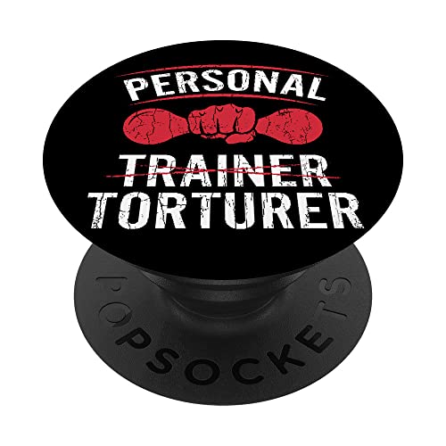Personal Trainer Torturer Divertente Fitness Esercizio Grafica PopSockets PopGrip Intercambiabile