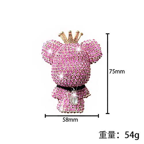 Image of Air Vent Clips Car Accessories,Shiny Crystal Bear Car Air Freshener Vent Clip, Car Interior Interior Decoration，Holiday Gift for Boys Girls Friends Family (Pink）