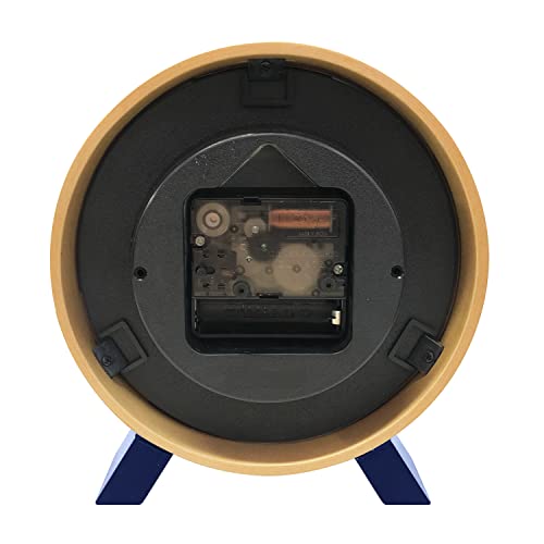 Cloudnola Riso Wood Desk And Alarm Clock, Blue And Red, 7.1 Inch Diameter, Silent Non Ticking, Battery Operated Quartz Movement #TOP4