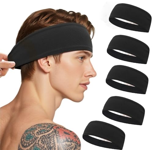 Image of Sweat Headbands for Men,6 Pack Workout Sports Hairband for Gym, Ideal for Fitness,Running,Cycling,Hike