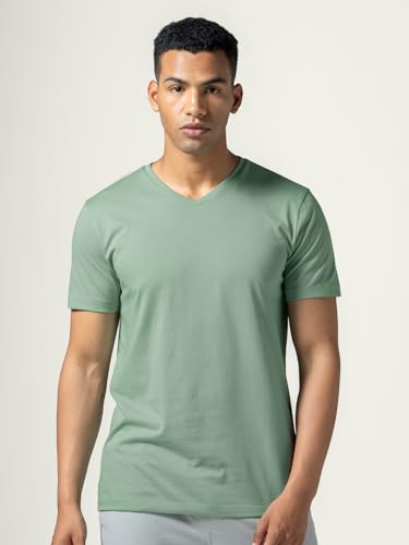 Image of DAMENSCH Regular Fit Cotton Blend Tshirt Half Sleeve Crew Neck Comfortable Casual Lightweight Premium Vortex Elemental Breeeze Tshirts for Men Pack of 1