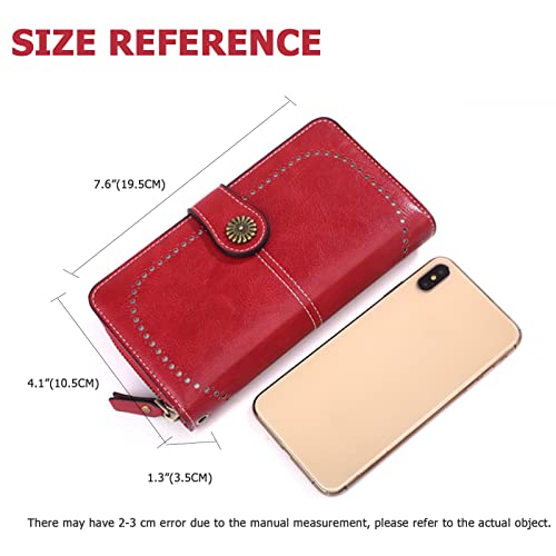 Image of myfriday Women's Clutch Wallet Hand Purse Leather Blocking Credit Card Holder Zipper Coin Purse Wristlet