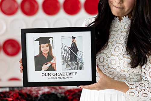 Kate & Milo Our Graduate Then And Now Picture Frame, First Day Of School And Graduation Picture, Tabletop And Wall Mount Keepsake Frame, Graduation Party Gift, 4X6 Photo Inserts #TOP3