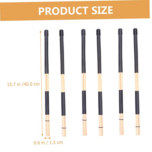 3 pares de baquetas de bambú para percusión miniatura 4