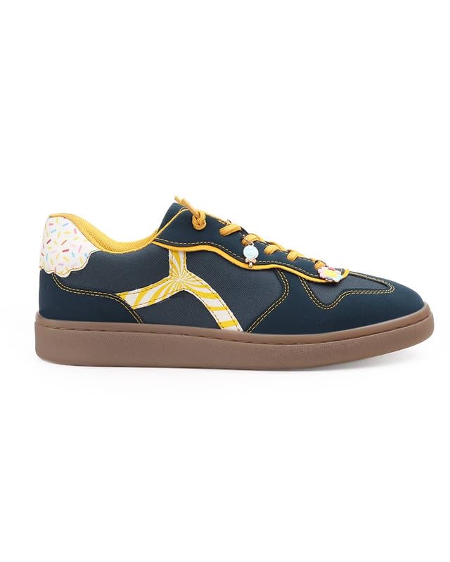 Image of Bacca Bucci Sugar Rush Women's Casual Sneakers | Lace-Up Low-Top | Mesh & Synthetic Upper | Playful Lace Charms | Grippy Rubber Cupsole | Walking