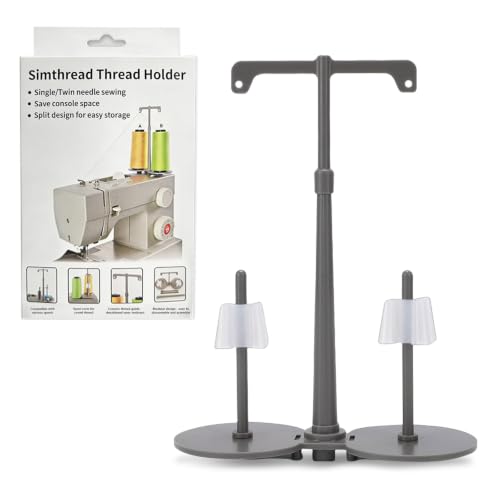 Simthread Dual Spool Thread Holder for Sewing Machine & Embroidery Gray