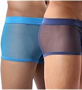 [Pazalor] メンズボクサーパンツ セクシー 超薄 メッシュ 通気性 ビキニ 丸見えパンツ ボクサーブリーフ 低層パンツ シースルー ブリーフ シースルー