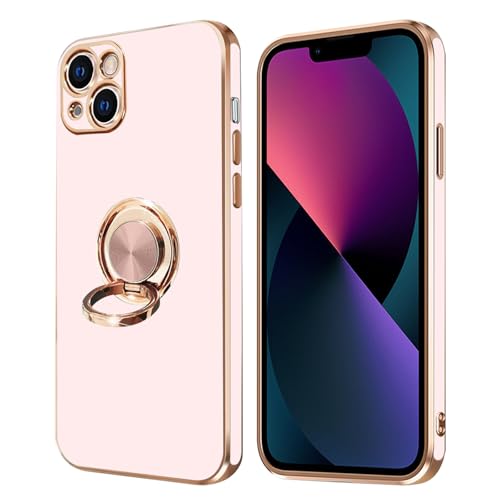 NPOFR SXMO For iPhone 13 mini �p�� �P�[�X �����O�t�� �A�C�t�H��13mini �p�� �����O �J�o�[ �ČRMIL�K�i �X�}�z�P�[�X TPU �ϏՌ� �X�^���h�@�\ �ԍڃX�^���h�Ή� �X�g���b�v�z�[���t�� �C�菝�h�~ ���b�L���H 