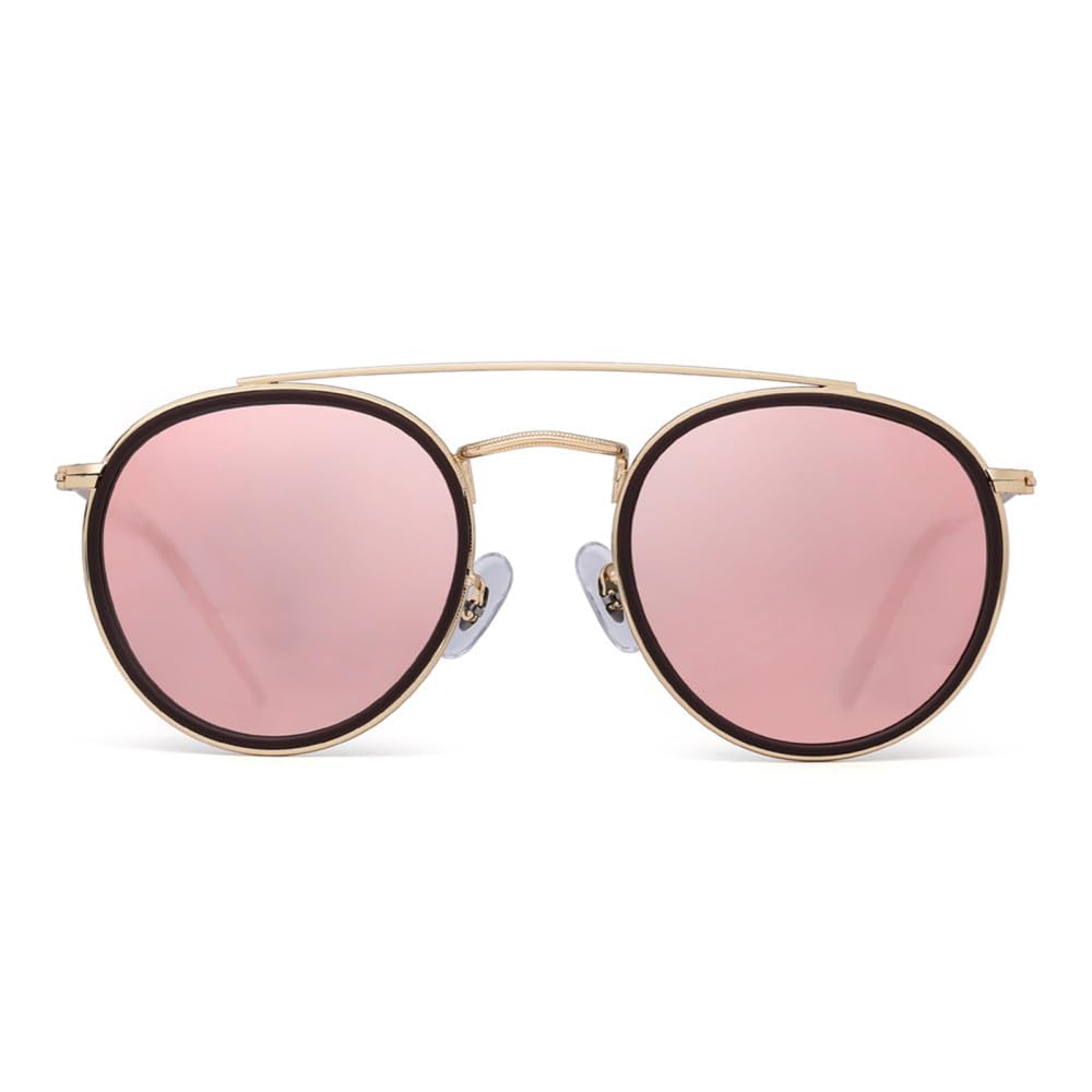 Occhiali da sole rotondi polarizzati retrò per uomo donna Occhiali da sole da guida con montatura vintage UV400