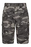 Mountain Warehouse Mens Camo Cargo Shorts -Durable Summer Short Pants Black Camo 34W