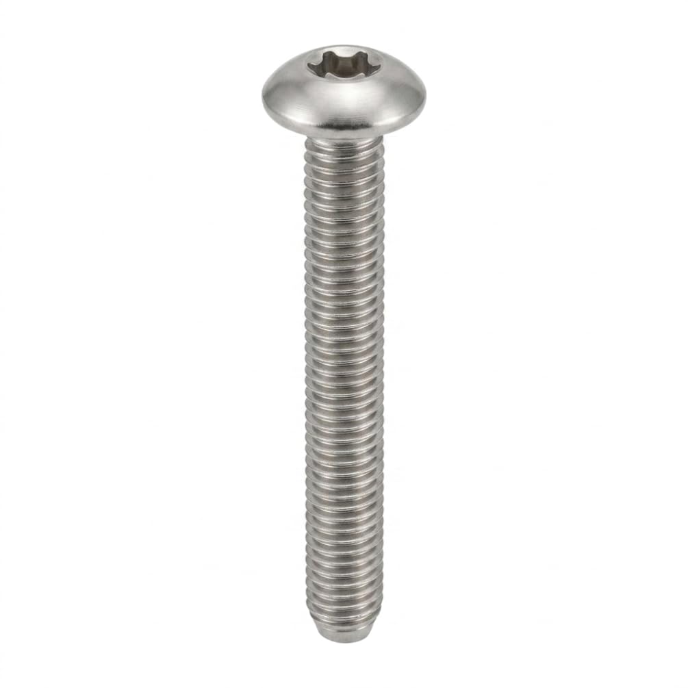 D-Work, 100 viti per metallo a testa bombata a sei pannelli, 10 x 40 mm, ISO 7380-1, in acciaio inox A2