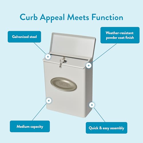 image for Architectural Mailboxes Designer Galvanized Steel, Locking Wall Mount 