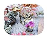  Flores secas collar, joyas, de jardín Terrario collar, Real flores collar, regalo para ella, cristal collar de la esfera, Boho Joyería