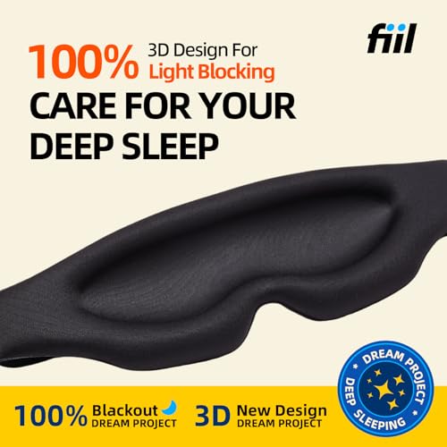 Sleep Eye Mask for Men Women 100% Blackout 3D Sleep Mask for Side Sleeper Eye Sleep Shade Cover with Contoured Padding for Pressure-Free Comfort (Black) - Image 5