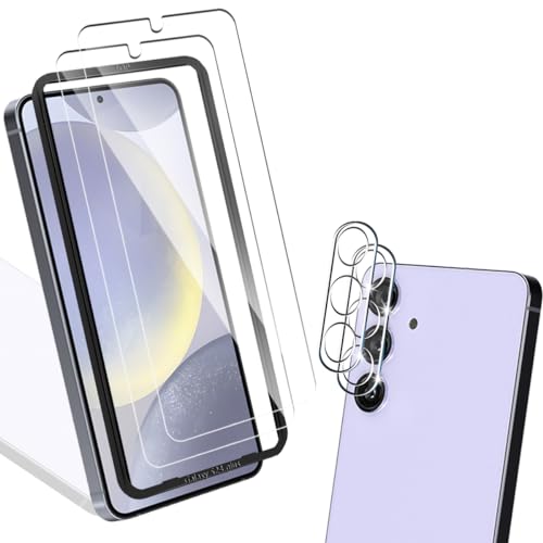 2+2 Pezzi Pellicola per Samsung Galaxy S24 Plus Vetro Temperato + Fotocamera Durezza ai Bolle Protettiva per S24 Plus