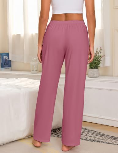 Image of Veseacky Women 100% Cotton Pajama Bottoms Comfy Soft Lounge Sleep Pants Drawstring Sleepwear 3 Pack S-XXL