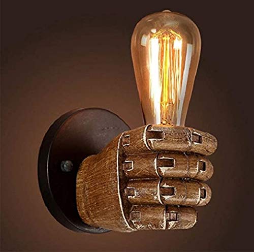TZUTOGETHER Applique Murale Poing Antique rétro,éclairage mural antique Fist Applique murale industrielle vintage,pour E27 Edison Ampoule Base Gauche/Droite Fist Travail Durable 5000H (85V-225V)