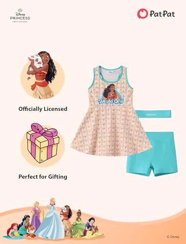 Image of Disney Frozen Elsa Princess Stitch Minnie Girls Tennis Dress Sleeveless Golf Outfit with Shorts Pocket & Headband 2-9 Years