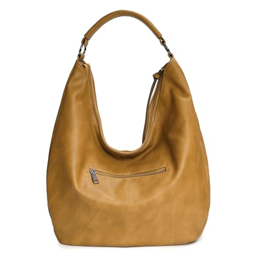 Image of Hobo Shoulder Bag Soft Leather Tote Purse with Adjustable Crossbody Strap Handbag for Work, Travel and Daily Use