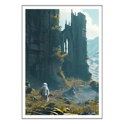 GAEKKO Quadro da parete Esploratore del pianeta straniero su vetro acrilico con cornice in vetro acrilico 40 x 60 cm