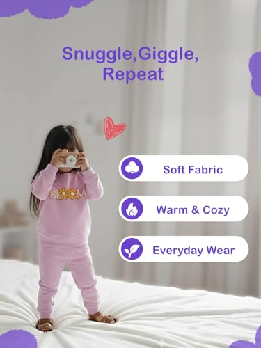 Image of Kidbea Premium Winter Co-ord Set for Girls | Soft Cotton Sweatshirt & Bottom | Stylish, Skin-Friendly & Comfortable Kids Wear