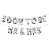 SOON TO BE MR & MRS Balloons Banner Multicolor Wedding Party Decorations Sign (SOON TO BE Silver)