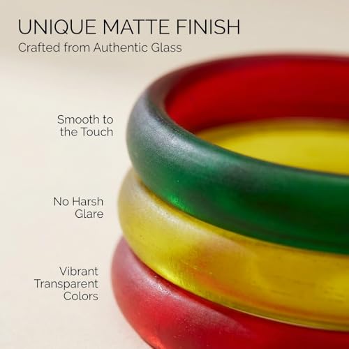 Image of NMII Beautiful Matte Finish Transparent Multicolor Glass Kada for Women & Girls on Different Occasions