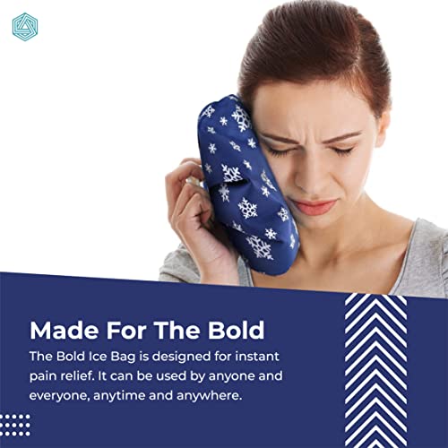 Image of Boldfit Hot Water Bag Ice bag for Pain Relief 9inch Cold Ice Pack Bag for Relief Cold Water Bag for Pain Relief, Injuries, and Cold Therapy Leak free Closure - Blue Snowflakes, 9 Inch, Pack of 2