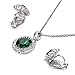 Yoursfs Green Emerald Bridal Jewelry Set Oval Shape Wedding Jewelry Bridesmaid Necklace Earrings