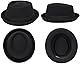 Klassischer Fedora-Hut aus der 1920er-Jahre, reine Wolle, Roll-Brim Pork-Pie, für Herren und Damen, knautschbarer Kurzbrirn-Kirchenhut, Bootsmütze, Schwarz-Tyle 2, Einheitsgröße