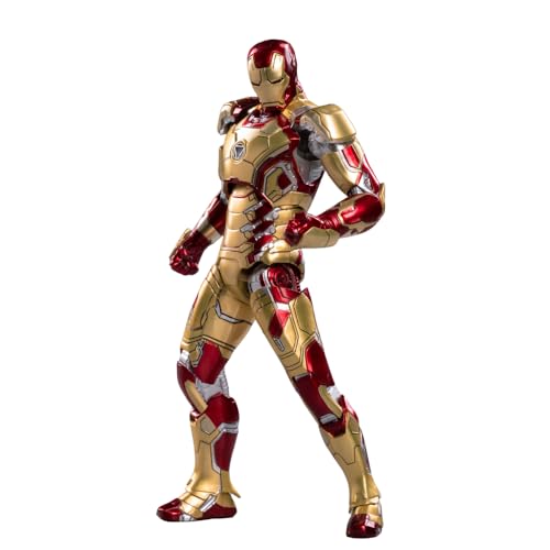 Image of ZD Toys Action Figure Collectible - 7 Inch Ironman MK42, Superheros Premium PVC Build Collectible, Interchangeable Accessories & Blast Effects, Perfect for Gifting, Ages 15+ Years