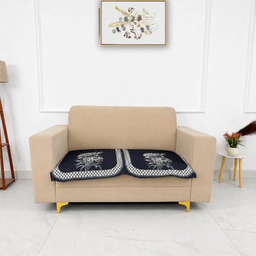 Image of Homerz 'Brooklyn Series' Premium Sofa Cover | Quilted Floral Design | Non-Slip Washable Sofa Protector | Soft Anti Slip Fabric (Ny Grey, 2 Seater, Only Seat Cover)