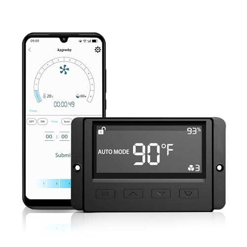 Aygrochy Wifi App Smart Controller con regulador de temperatura y humedad para ventilador de tubo