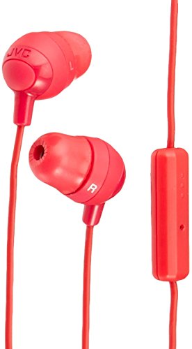 JVC HAFR37R Marshmallow Earbuds with Mic, Red