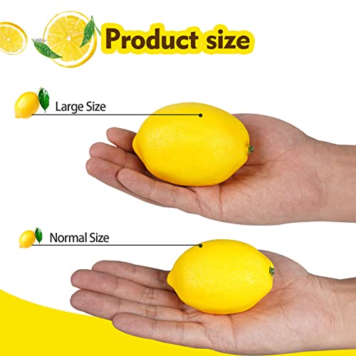 Maidprin 20 Pcs Fake Lemons Artificial Lemon Fruit Decorative Bowl Vase Filler Decoration For Home Kitchen Party Decor #TOP2