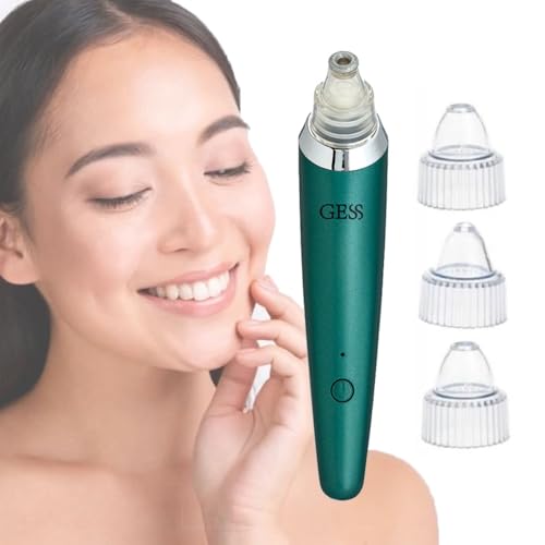 GESS-630 verde : Limpieza de poros y eliminación de puntos negros, exfoliación células muertas de la piel y suavizado de la piel Boquillas reemplazables: 4pcs