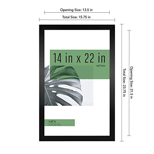 MCS Studio Gallery 14x22 Poster Frame Black Woodgrain, Vertical & Horizontal Wall Hanging Large Picture Frame for Photos, Posters & Art Prints (2-Pack)