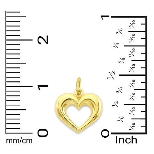 Solid 10k Gold Heart Microcharm, Mini Cute Charm Love Symbol with Clasp4