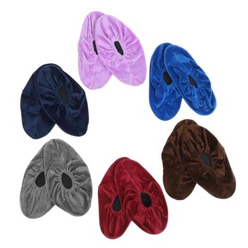 Ipetboom Bowling Shoe Protectors Elastic Band 6 Pairs of Soft Velvet Covers for Sports Shoes